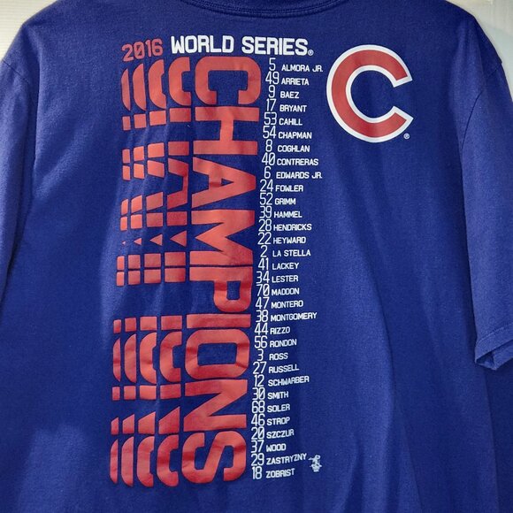 Chicago Cubs Nike Shirt Mens XXL 2016 World Series Champions with Player Names - Picture 5 of 5